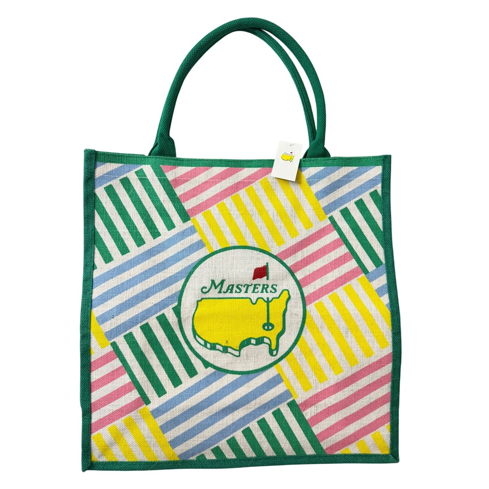Masters Tournament Augusta National Jute Tote Bag MultiColor Stripe MJB-BSKWEAVE